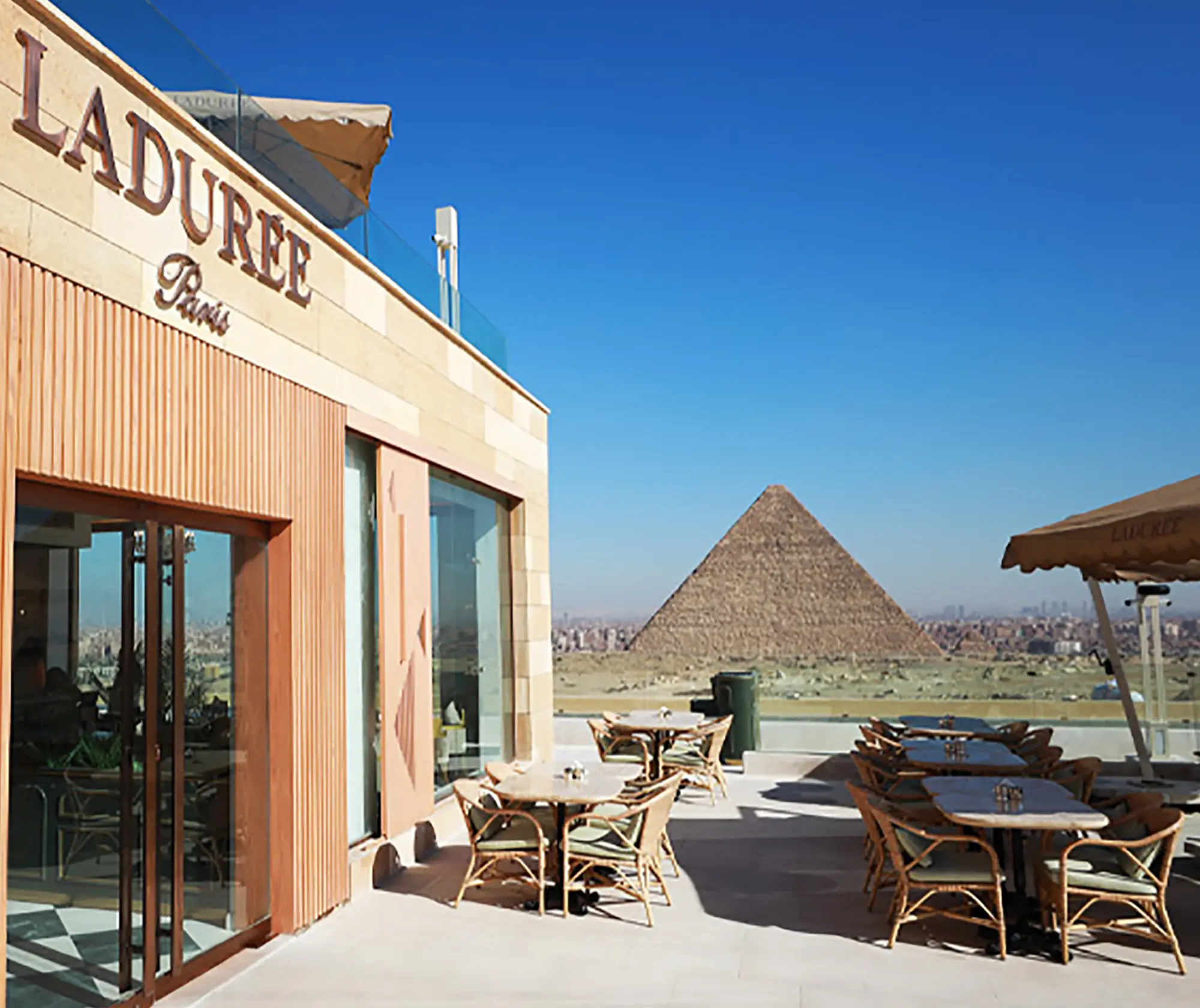Laduree Pyramids view lunch Cairo luxury Egypt retreat Boreas