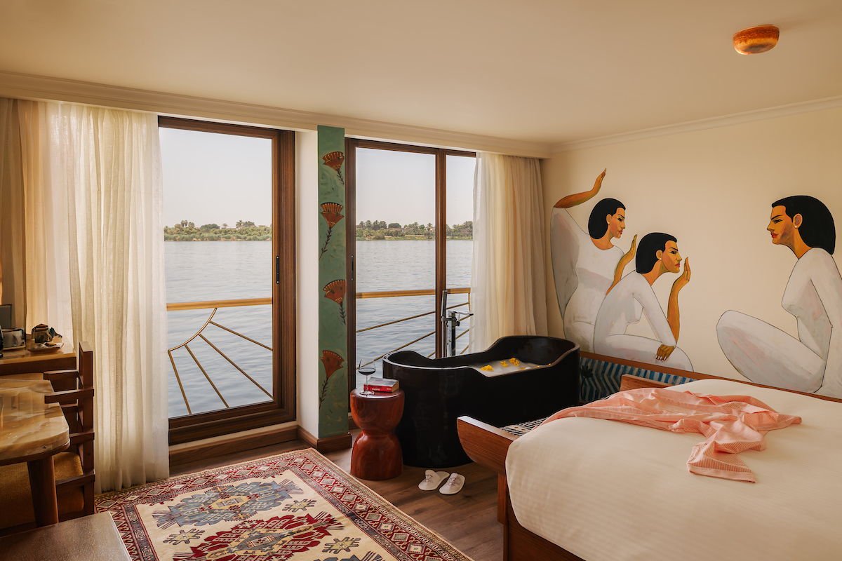 Nile Divine dahabiya — cabin interior