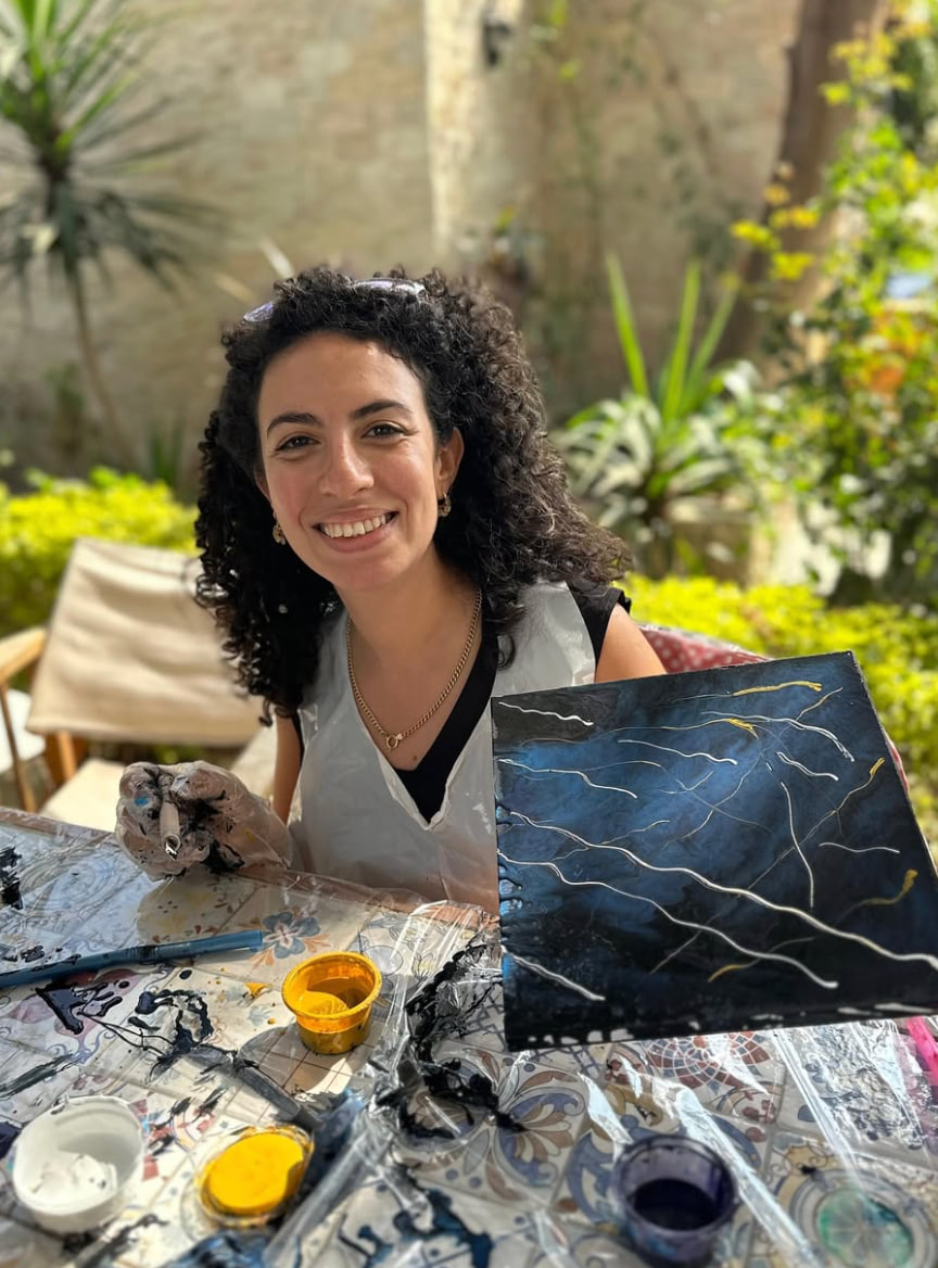 Painting session at The Palms Gardens, outside Cairo