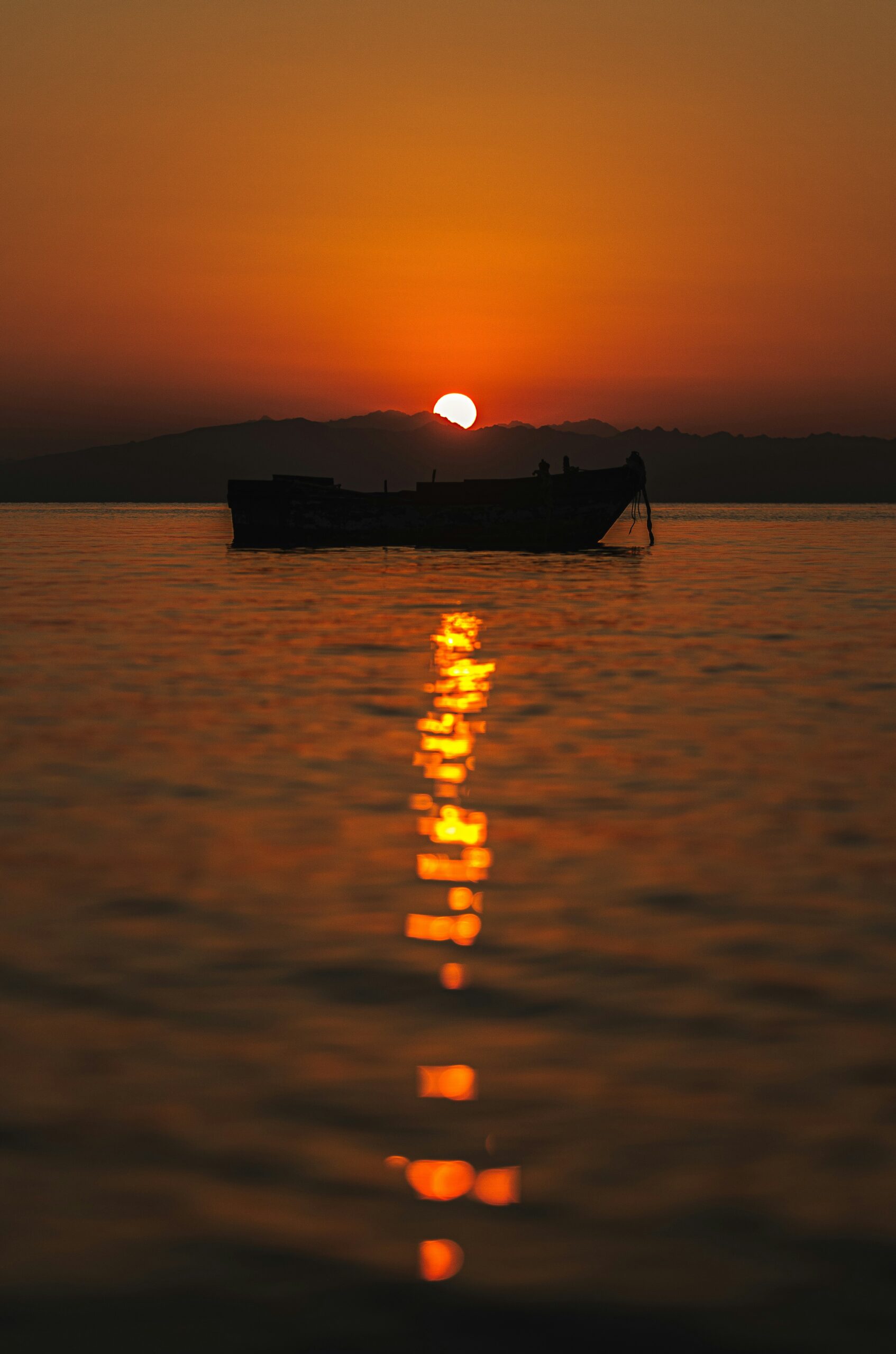 Open water and sunset horizon on the Egyptian Red Sea