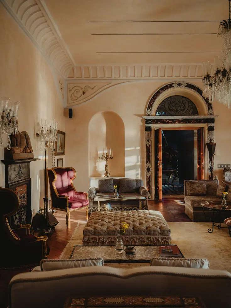 Main salon at La Maison Bleue, El Gouna