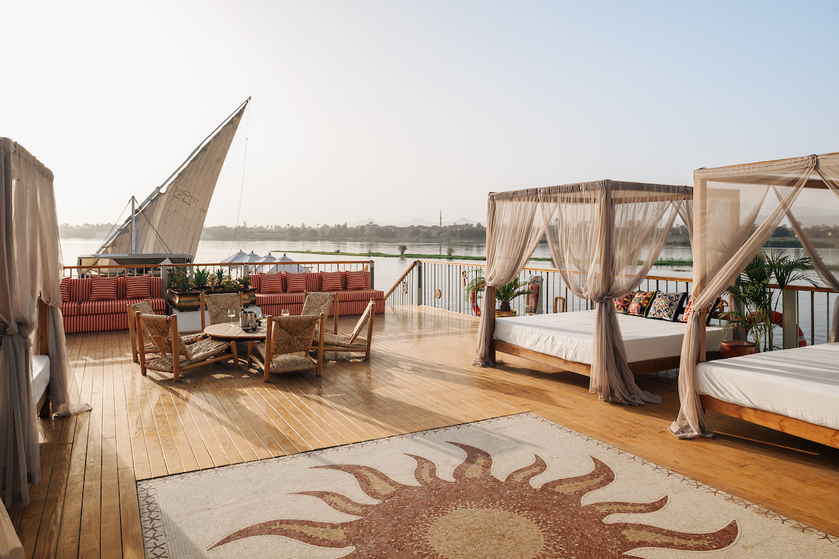 Nile Divine dahabiya — upper sundeck