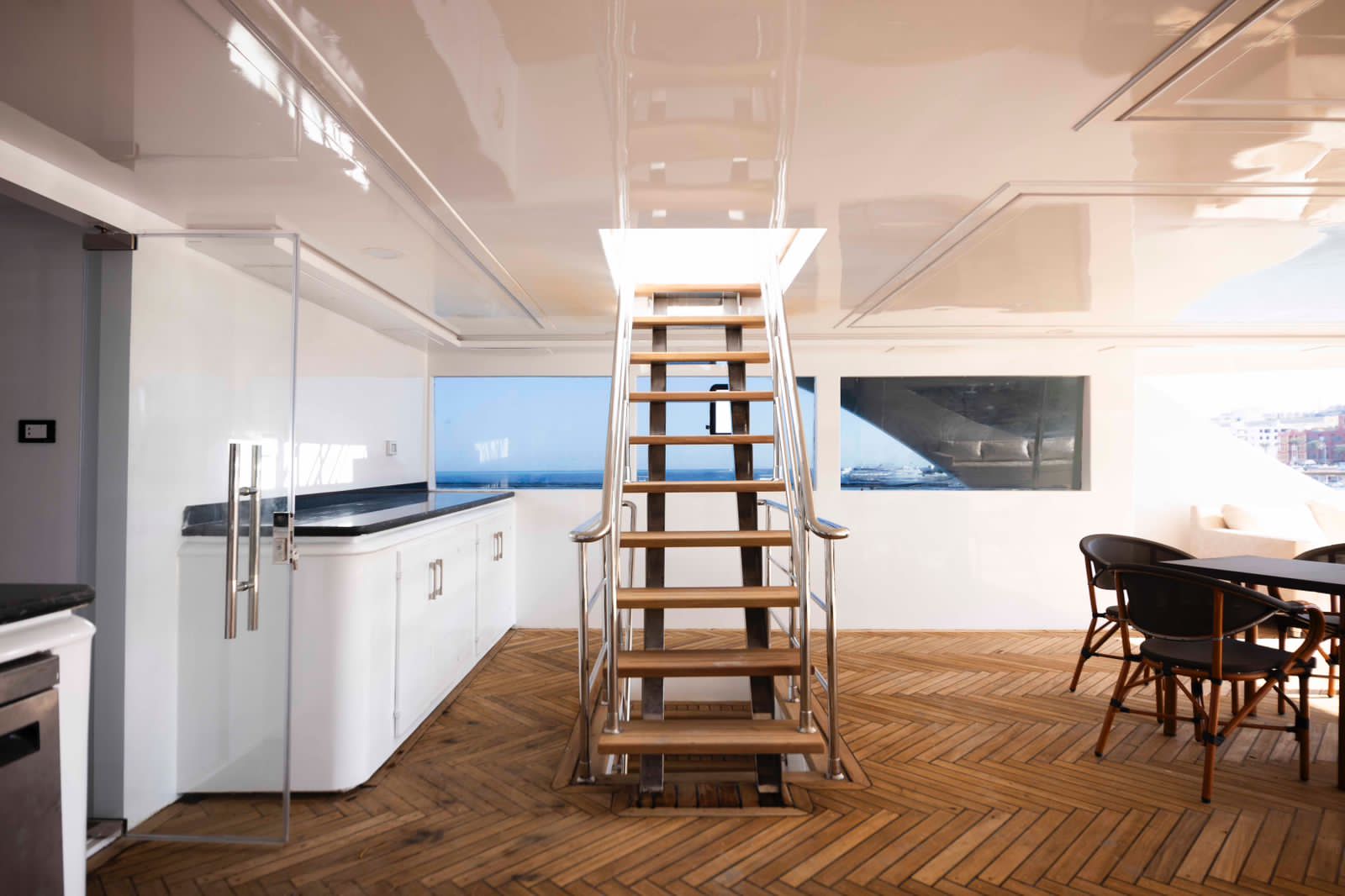Shaded deck seating — Red Sea charter vessel