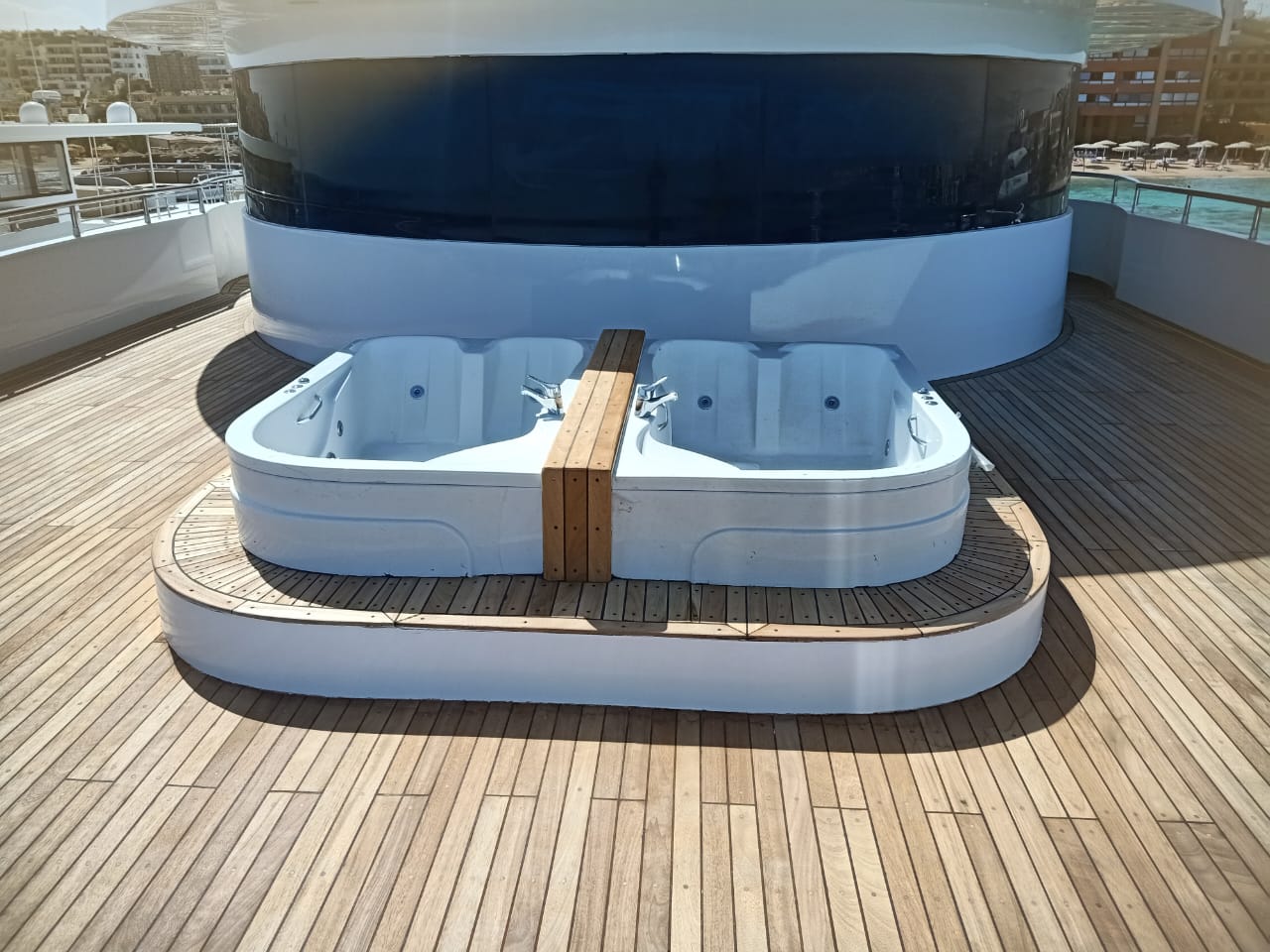 Jacuzzi and wellness onboard the Red Sea charter vessel