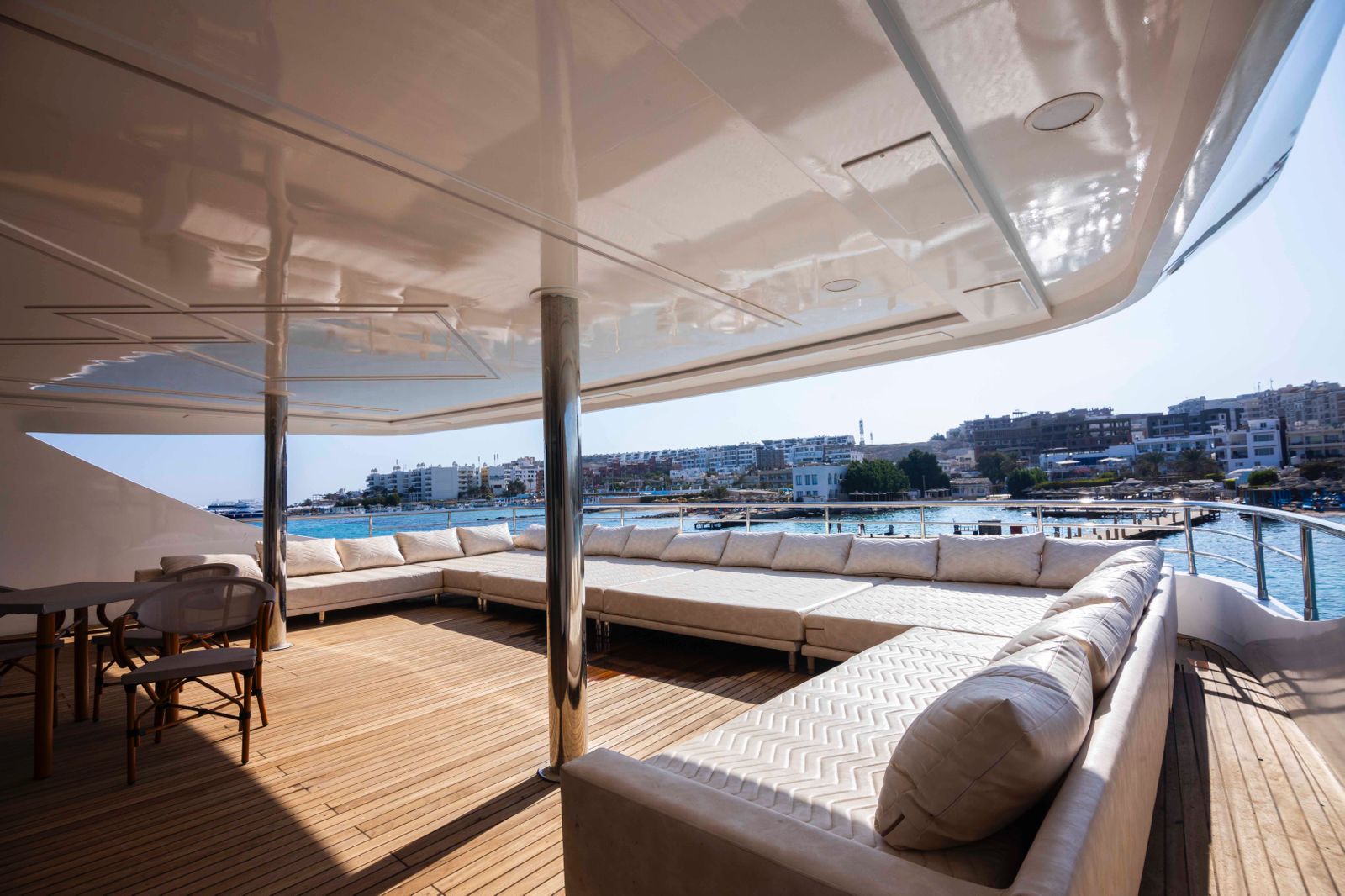Sun deck of the Red Sea charter vessel