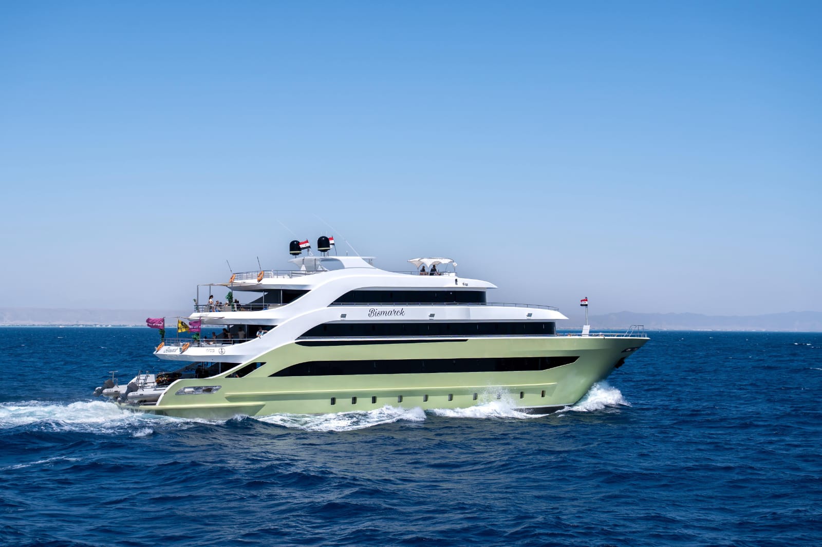 17-cabin charter vessel at anchor in the Red Sea, Egypt