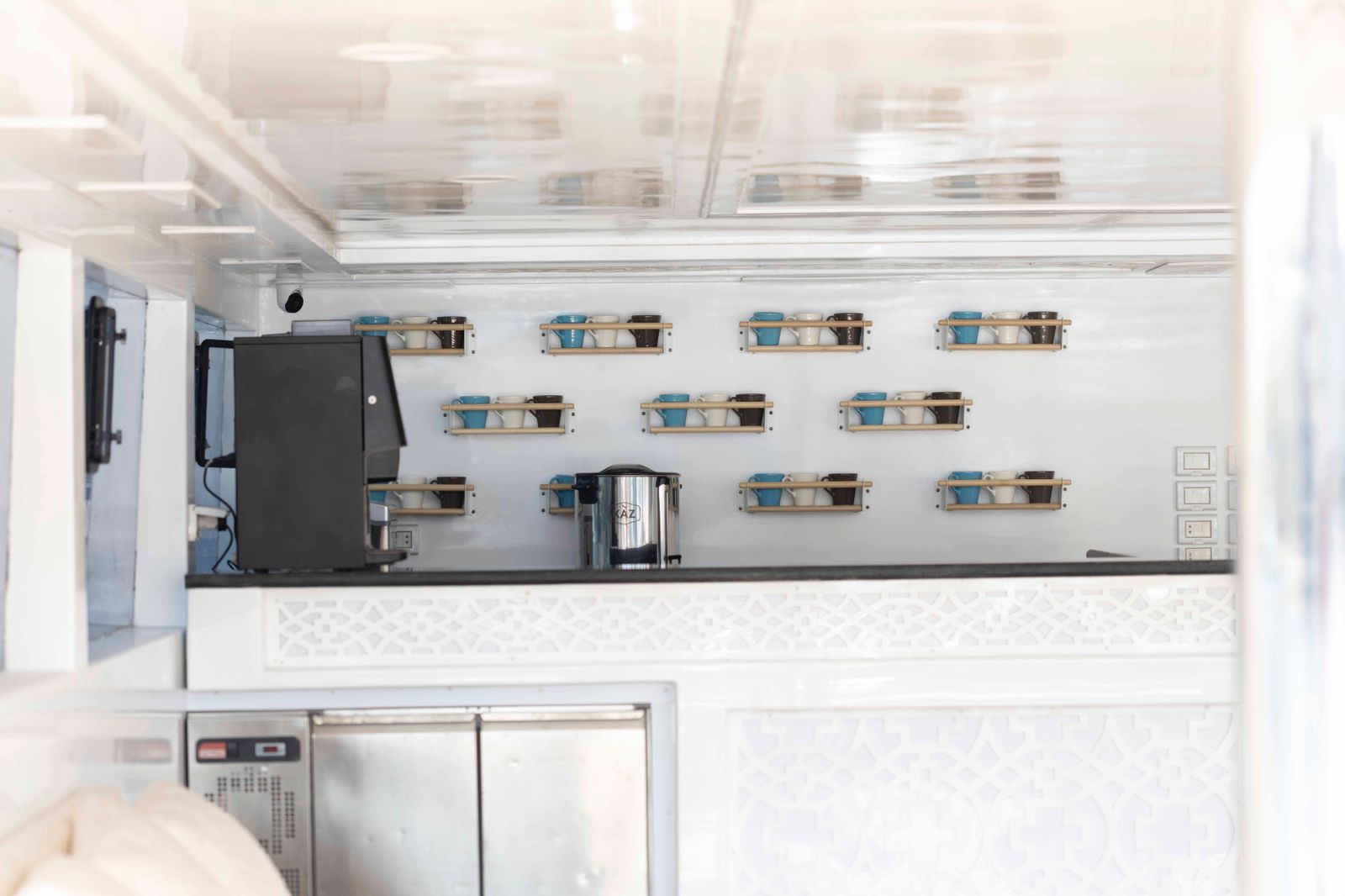 Bar and coffee area onboard the charter vessel