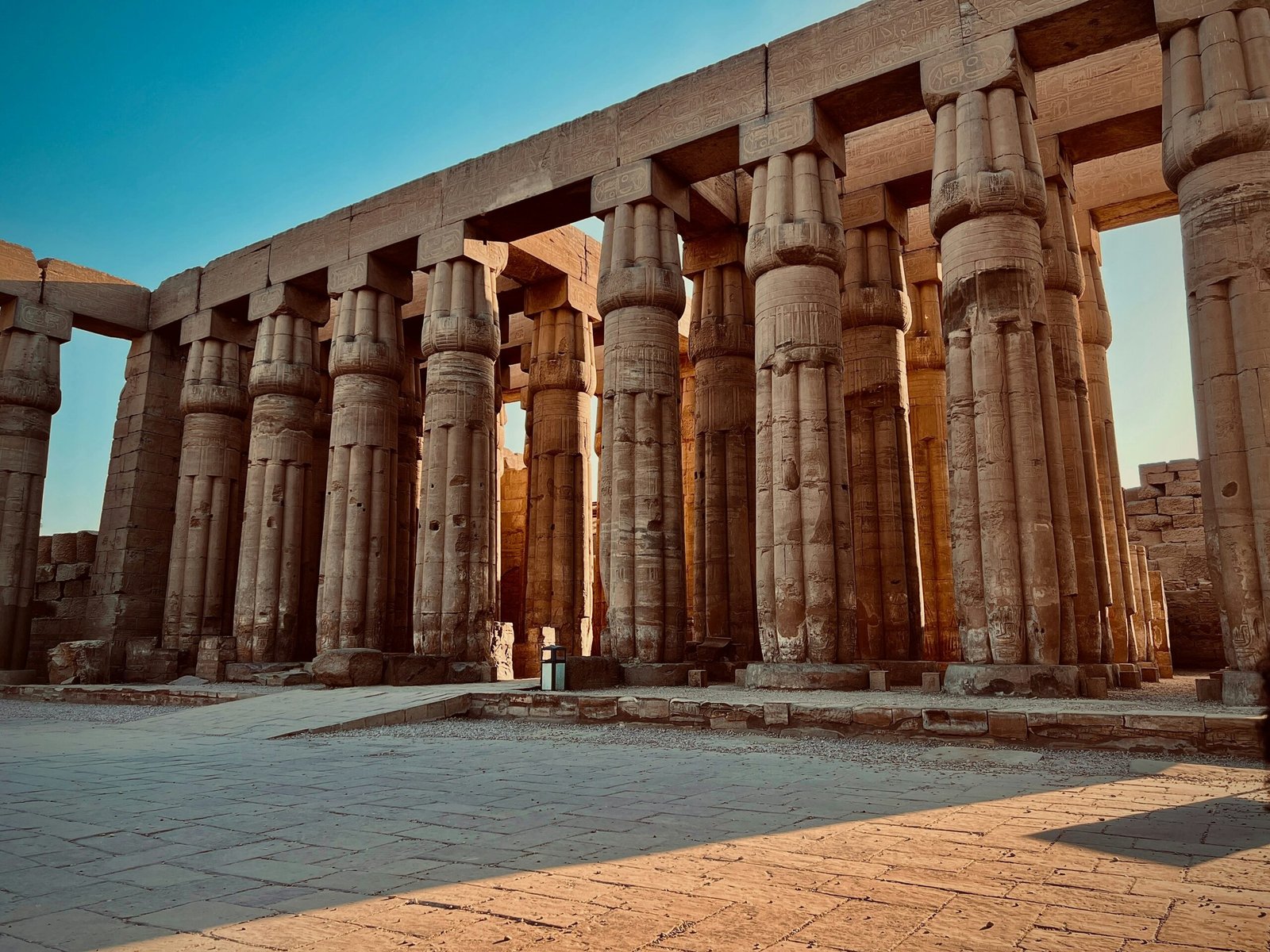 Columns and statuary at Luxor Temple, Egypt