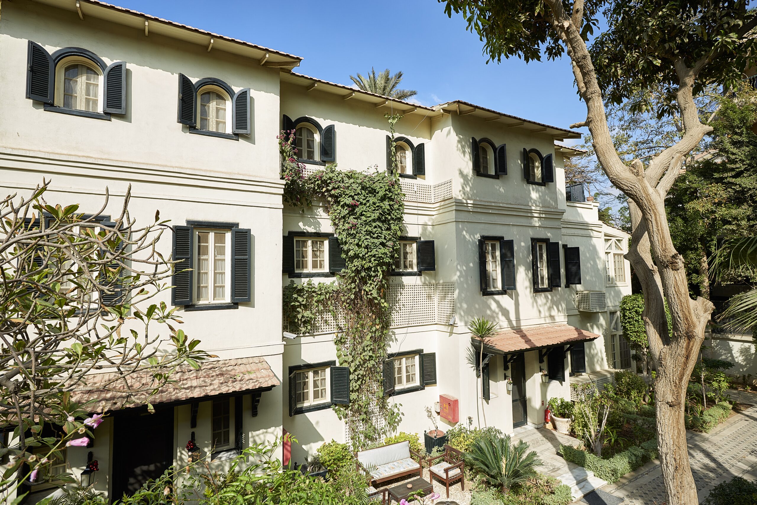 Garden and villa at Villa Belle Époque, Maadi, Cairo
