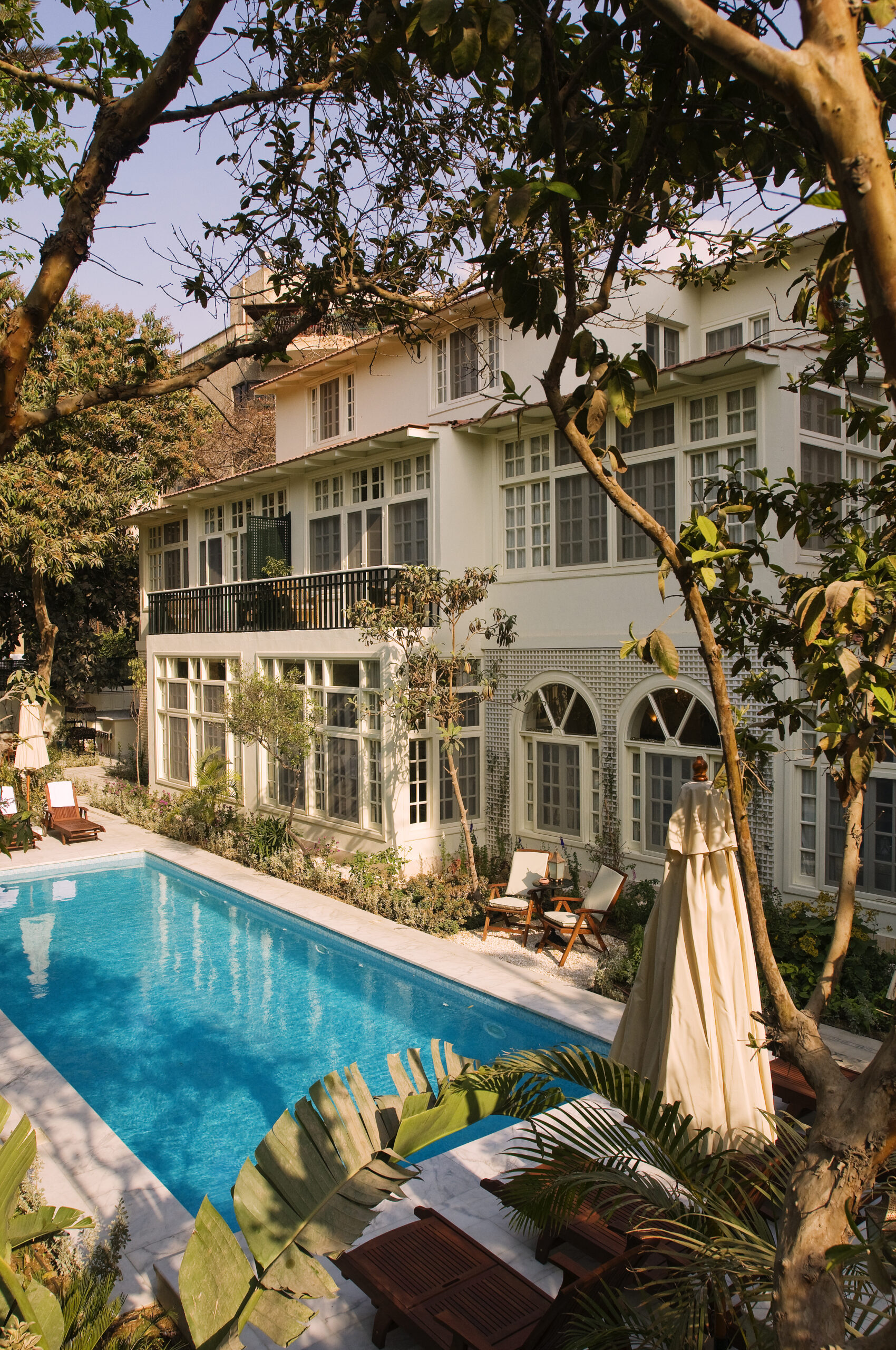 Pool and garden at Villa Belle Époque, Maadi, Cairo