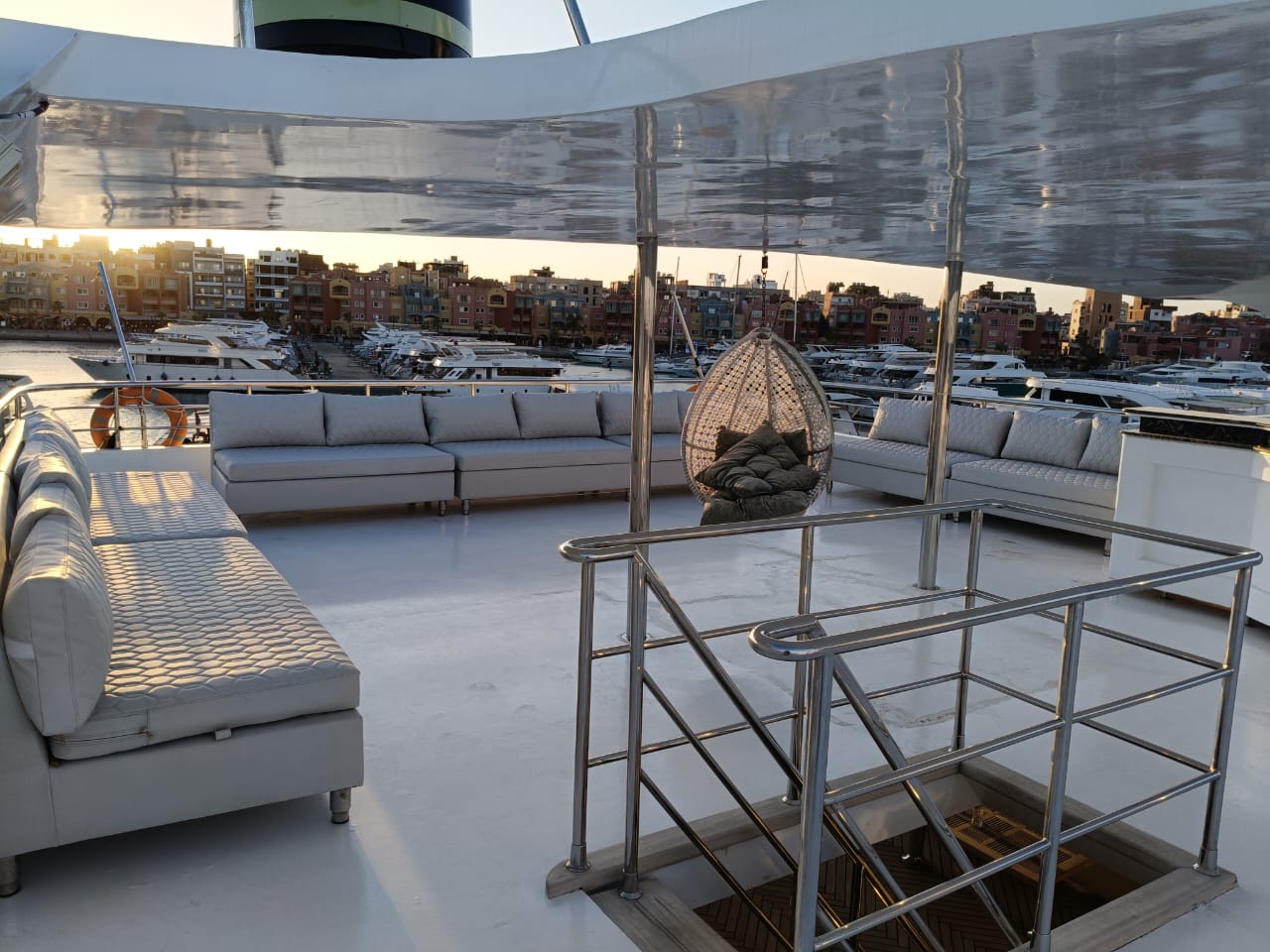 Upper deck view — 17-cabin Red Sea charter vessel
