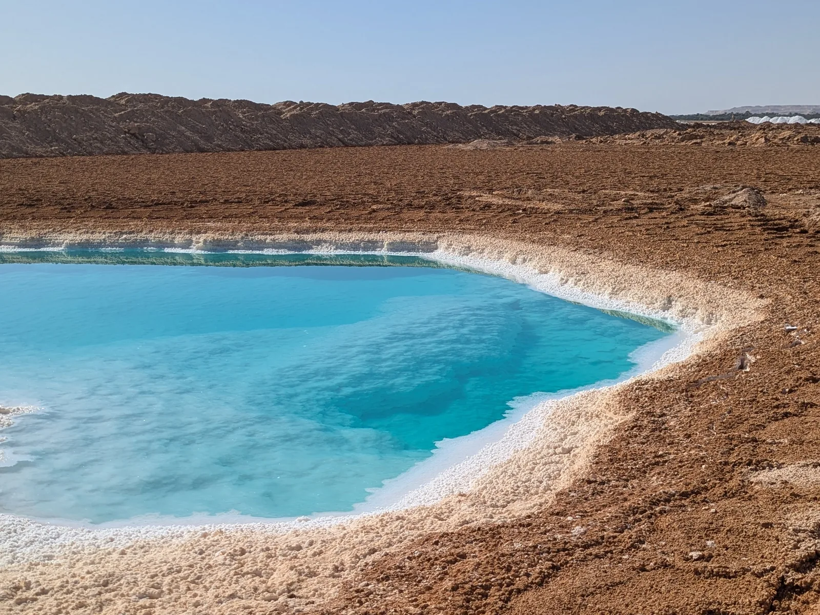 Salt lagoon in the desert near Siwa Oasis