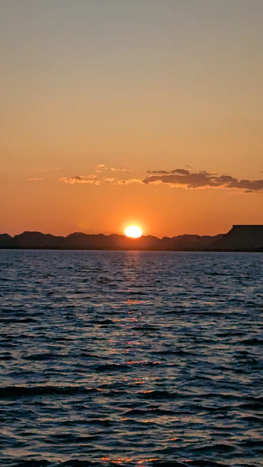 Sunset over a salt lake at Siwa Oasis, Egypt