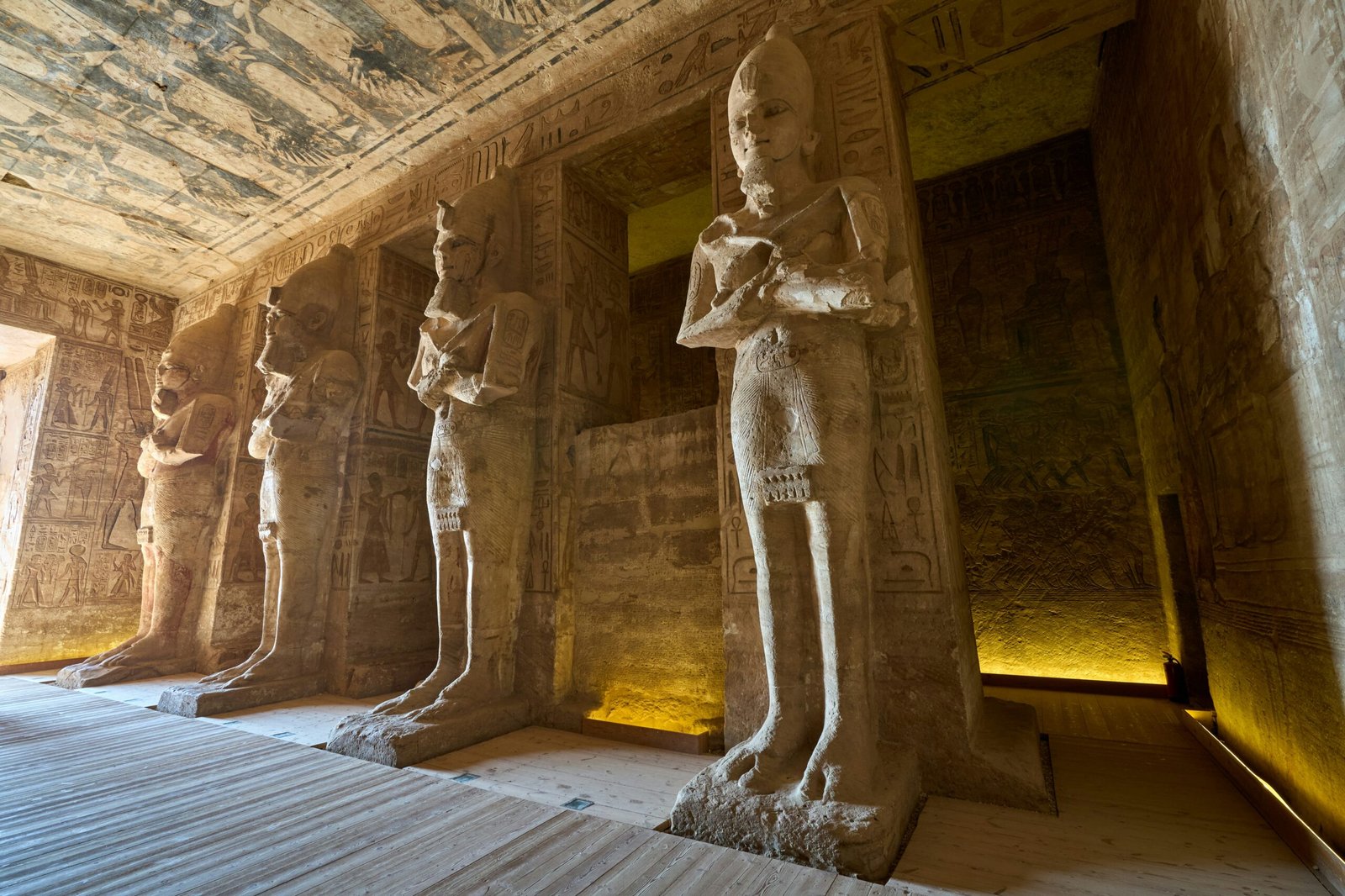 Abu Simbel temple complex on the shore of Lake Nasser